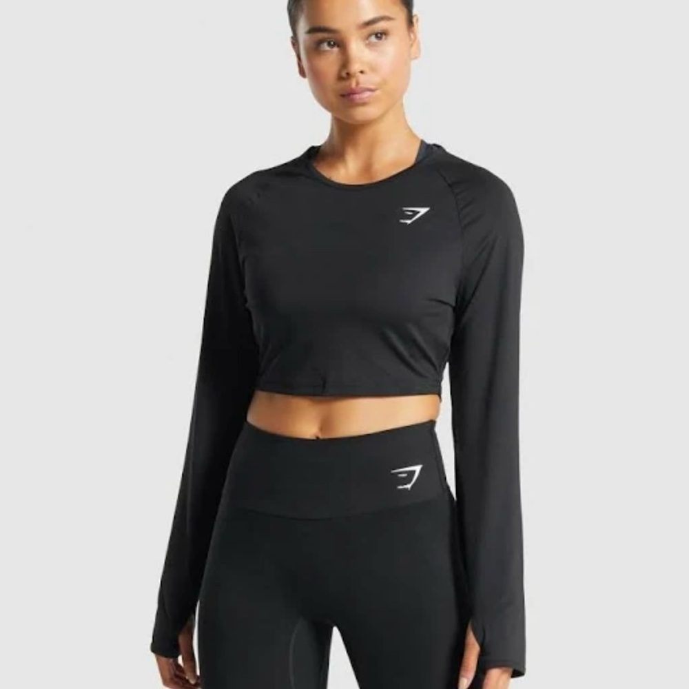 Gymshark Black Long Sleeve Crop Top